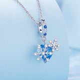 925 Sterling Silver Winter Snowflake Diy Bracelet Bead - 45-Degree Angle