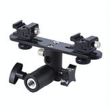 Dual Hot Shoe Flash Bracket - Compact And Versatile - 45-Degree Angle
