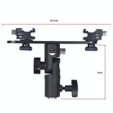 Dual Hot Shoe Flash Bracket - Compact And Versatile - Rear View