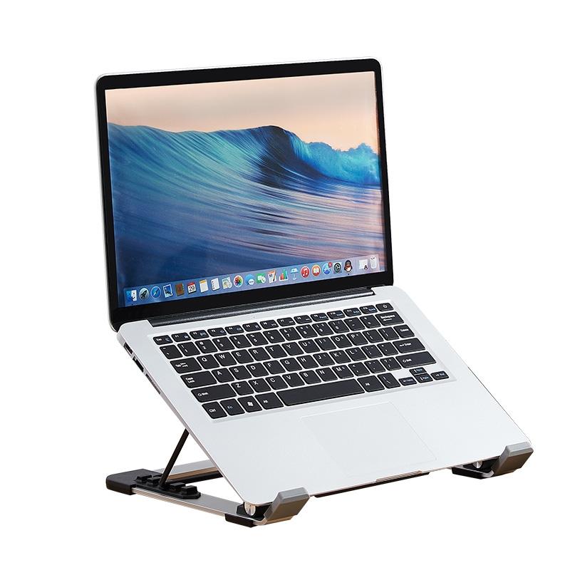 Portable Foldable Laptop Stand with Adjustable Fan - Aluminum