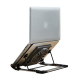 Portable Foldable Laptop Stand with Adjustable Fan - Aluminum - Top-Down View