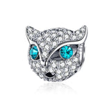 925 Sterling Silver Cat Beaded Bracelet With Diamond Star Beads - Front View