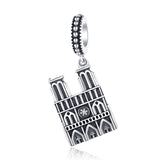 925 Sterling Silver Parisian Charm Bracelet & Necklace Set - Front View