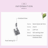 925 Sterling Silver Parisian Charm Bracelet & Necklace Set - 45-Degree Angle