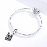 925 Sterling Silver Parisian Charm Bracelet & Necklace Set - Close-Up Angle
