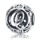 925 Sterling Silver 26 English Letter Beads For Diy Bracelets & Necklaces Style - Q