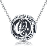 925 Sterling Silver 26 English Letter Beads For Diy Bracelets & Necklaces Style - Q - Top-Down View