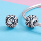 925 Sterling Silver 26 English Letter Beads For Diy Bracelets & Necklaces Style - Q - 45-Degree Angle