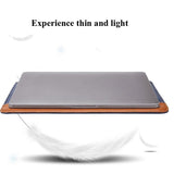 13-14 Inch Horizontal Microfiber Notebook Liner & Power Bag - Blue & Brown - Top-Down View