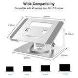 Adjustable Laptop Stand - Portable Aluminum 360 Degree Rotation - 45-Degree Angle