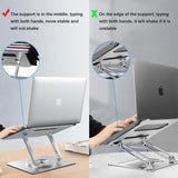 Adjustable Laptop Stand - Portable Aluminum 360 Degree Rotation - Rear View