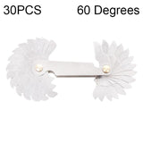 60 Degree Stainless Steel Thread Gauge - 30 Pcs - Front View
