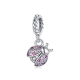 925 Sterling Silver Ladybug Pendant For Bracelets & Necklaces - Front View
