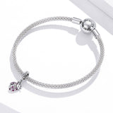 925 Sterling Silver Ladybug Pendant For Bracelets & Necklaces - Low Angle