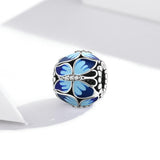 925 Sterling Silver Vintage Butterfly Beads For Diy Bracelets & Necklaces - Side View