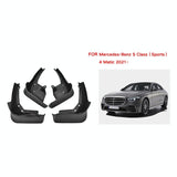 For Mercedes-Benz S-Class Sport 2022 4Pcs / Set Car Auto Soft Plastic Splash Flaps Fender Guard - Side View
