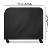 Waterproof 210d Oxford Cloth Bbq Grill Cover - Anti-uv Dust-proof Foldable - Fits Gas Charcoal Electric - 170x61x117cm - Black