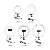 Live Broadcast Dual Phone Bracket with 70cm Tripod & 6.2 Inch 16cm Led Ring Light Kit - 45-Degree Angle