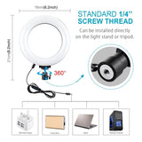 Live Broadcast Dual Phone Bracket with 70cm Tripod & 6.2 Inch 16cm Led Ring Light Kit - Close-Up Angle