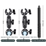 Selfie Stick with Handlebar Mount and Fixed Clamps - Side View