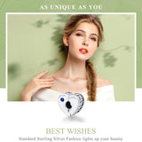 925 Sterling Silver Heart Buckle Beads For Diy Bracelets & Necklaces - Top-Down View