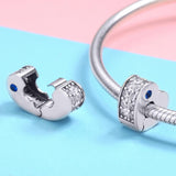 925 Sterling Silver Heart Buckle Beads For Diy Bracelets & Necklaces - Close-Up Angle