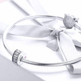 925 Sterling Silver Heart Buckle Beads For Diy Bracelets & Necklaces - Low Angle