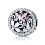 925 Sterling Silver Dragonfly Bead Pendant For Diy Bracelets & Necklaces - Front View
