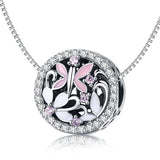 925 Sterling Silver Dragonfly Bead Pendant For Diy Bracelets & Necklaces - Rear View