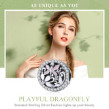 925 Sterling Silver Dragonfly Bead Pendant For Diy Bracelets & Necklaces - Low Angle