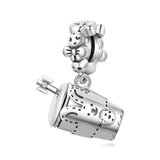 925 Sterling Silver Glass Pendant For Diy Bracelets & Necklaces