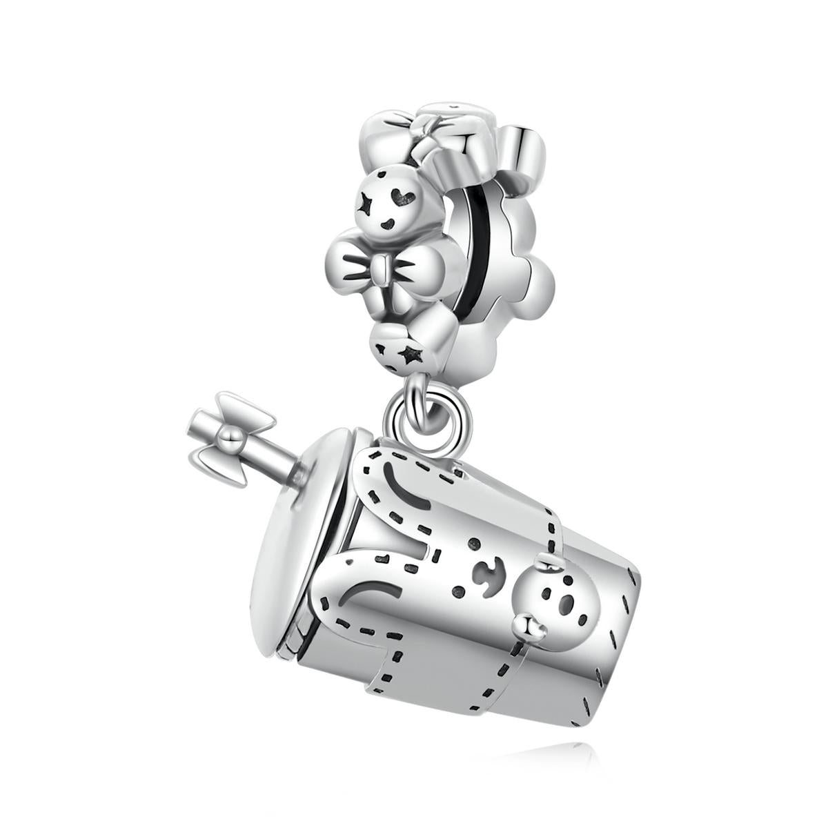 925 Sterling Silver Glass Pendant For Diy Bracelets & Necklaces