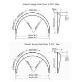 4 Pcs Car Universal Fender Flares Wheel Eyebrow Black Not Painted Wheel Eyebrow - Side View