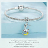 925 Sterling Silver Monkey Pendant For Diy Bracelets - Rear View