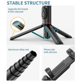 Rotatable Bluetooth Selfie Stick with Fill Light and Remote Control - Top-Down View