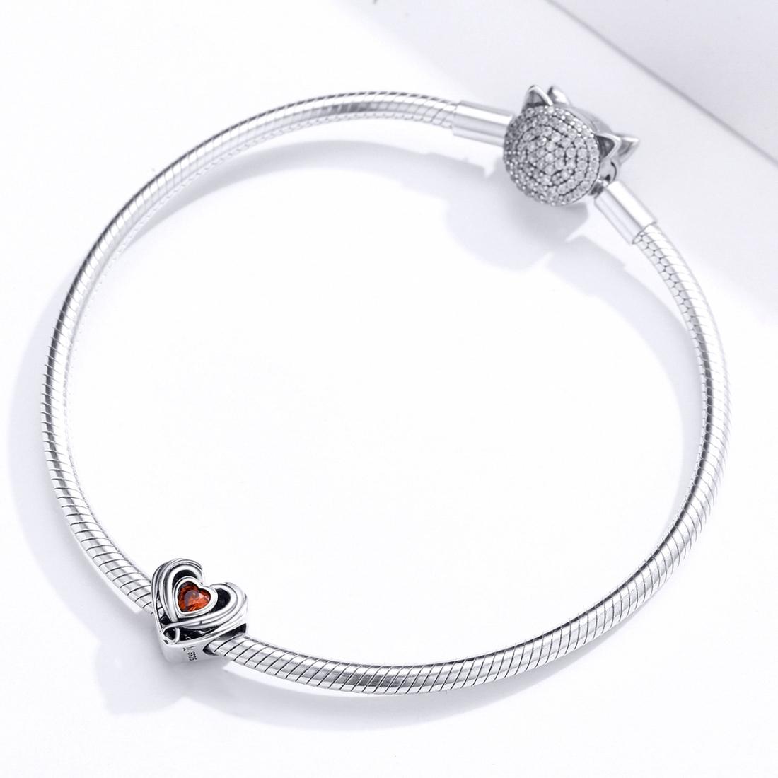 925 Sterling Silver Diy Heart Beads For Bracelets & Necklaces