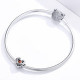 925 Sterling Silver Diy Heart Beads For Bracelets & Necklaces - Low Angle