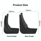 For Skoda Superb 2016-2021 4Pcs / Set Car Auto Soft Plastic Splash Flaps Fender Guard - Top-Down View