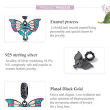 925 Sterling Silver Artistic Butterfly Pendant For Diy Bracelets & Necklaces - Top-Down View