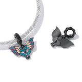 925 Sterling Silver Artistic Butterfly Pendant For Diy Bracelets & Necklaces - 45-Degree Angle