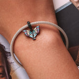 925 Sterling Silver Artistic Butterfly Pendant For Diy Bracelets & Necklaces - Close-Up Angle