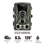 Waterproof Hunting Trail Camera With Night Vision - 8Mp 120 Degree Wide Angle 110 Degree Pir Sensor - Low Angle