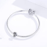 925 Sterling Silver Animal Footprint Beads For Diy Bracelets - Low Angle