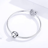 925 Sterling Silver Beaded Diy Boxing Bracelet - Rear View