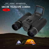 10x25 Zoom Binocular Telescope with Hd Digital Camera and 1.5 Lcd Screen - Black - Low Angle