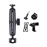 25mm Ballhead Car Seat Mount for Action Cameras with Phone Clamp and Anti-lost Case - Front View