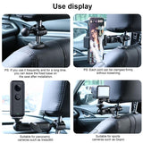 25mm Ballhead Car Seat Mount for Action Cameras with Phone Clamp and Anti-lost Case - 45-Degree Angle