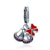 925 Sterling Silver Christmas Wind Chime Pendant - Front View