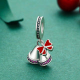 925 Sterling Silver Christmas Wind Chime Pendant - Top-Down View