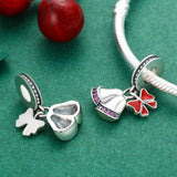 925 Sterling Silver Christmas Wind Chime Pendant - 45-Degree Angle
